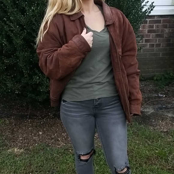 VINTAGE Banana Republic Leather Coat - Picture 8 of 15